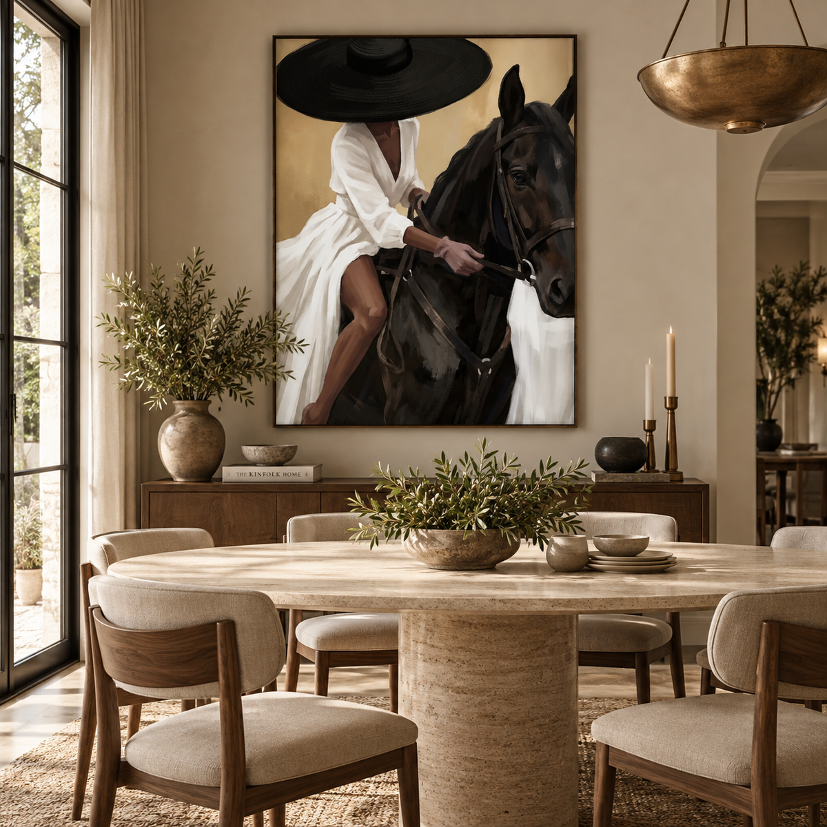 ARBYNART Vintage Americana Art | The Dark Horse and Her Shadow