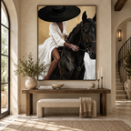 ARBYNART Vintage Americana Art | The Dark Horse and Her Shadow
