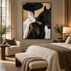 ARBYNART Vintage Americana Art | The Dark Horse and Her Shadow