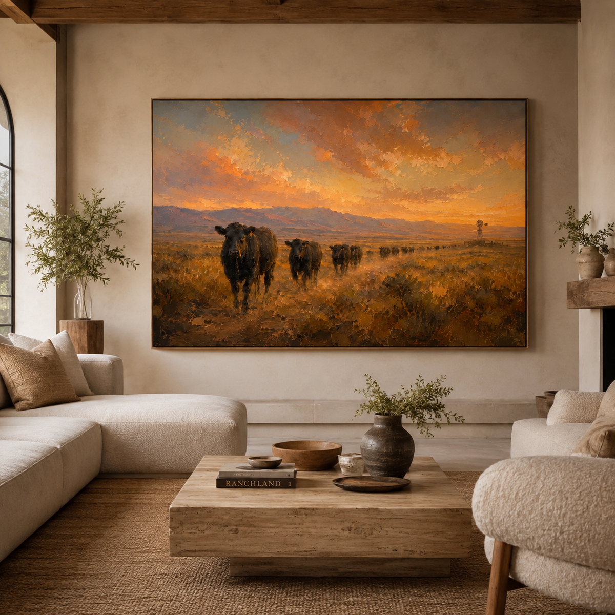 ARBYNART Vintage Americana Art | The Dusk Parade on the Plains