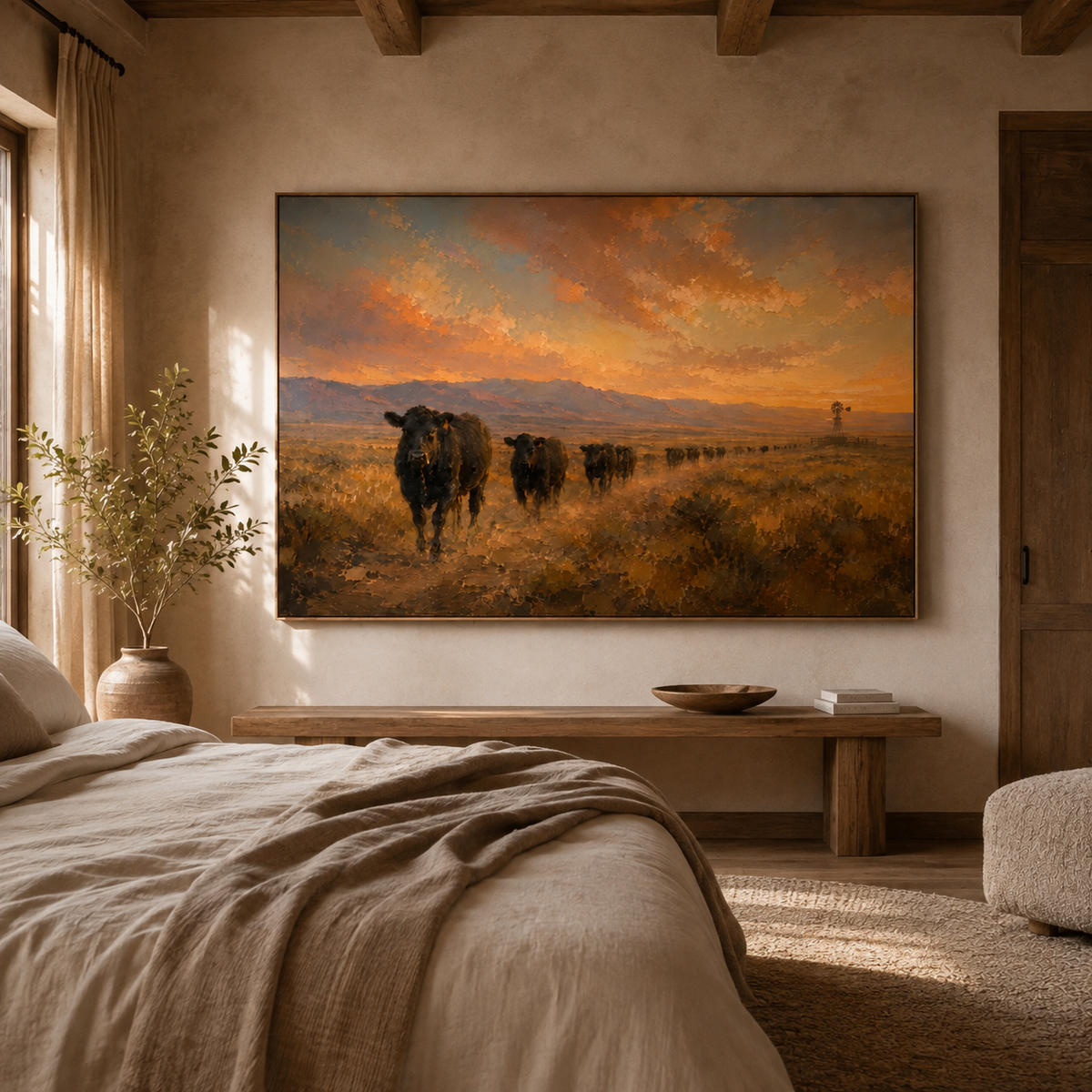 ARBYNART Vintage Americana Art | The Dusk Parade on the Plains