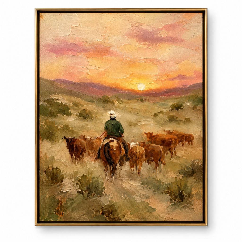 ARBYNART Vintage Americana Art | The Dusty Path of Golden Hour