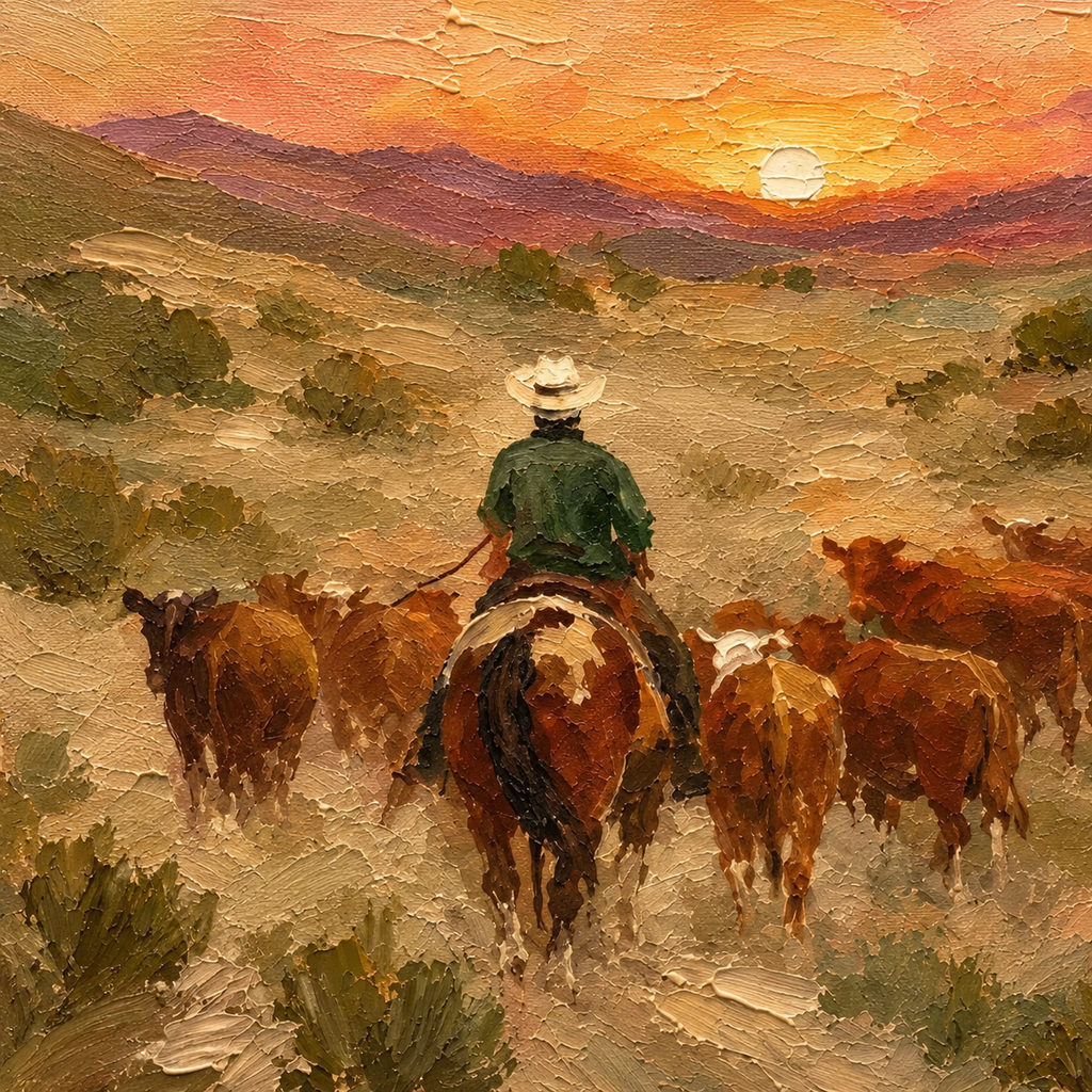 ARBYNART Vintage Americana Art | The Dusty Path of Golden Hour