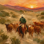 ARBYNART Vintage Americana Art | The Dusty Path of Golden Hour