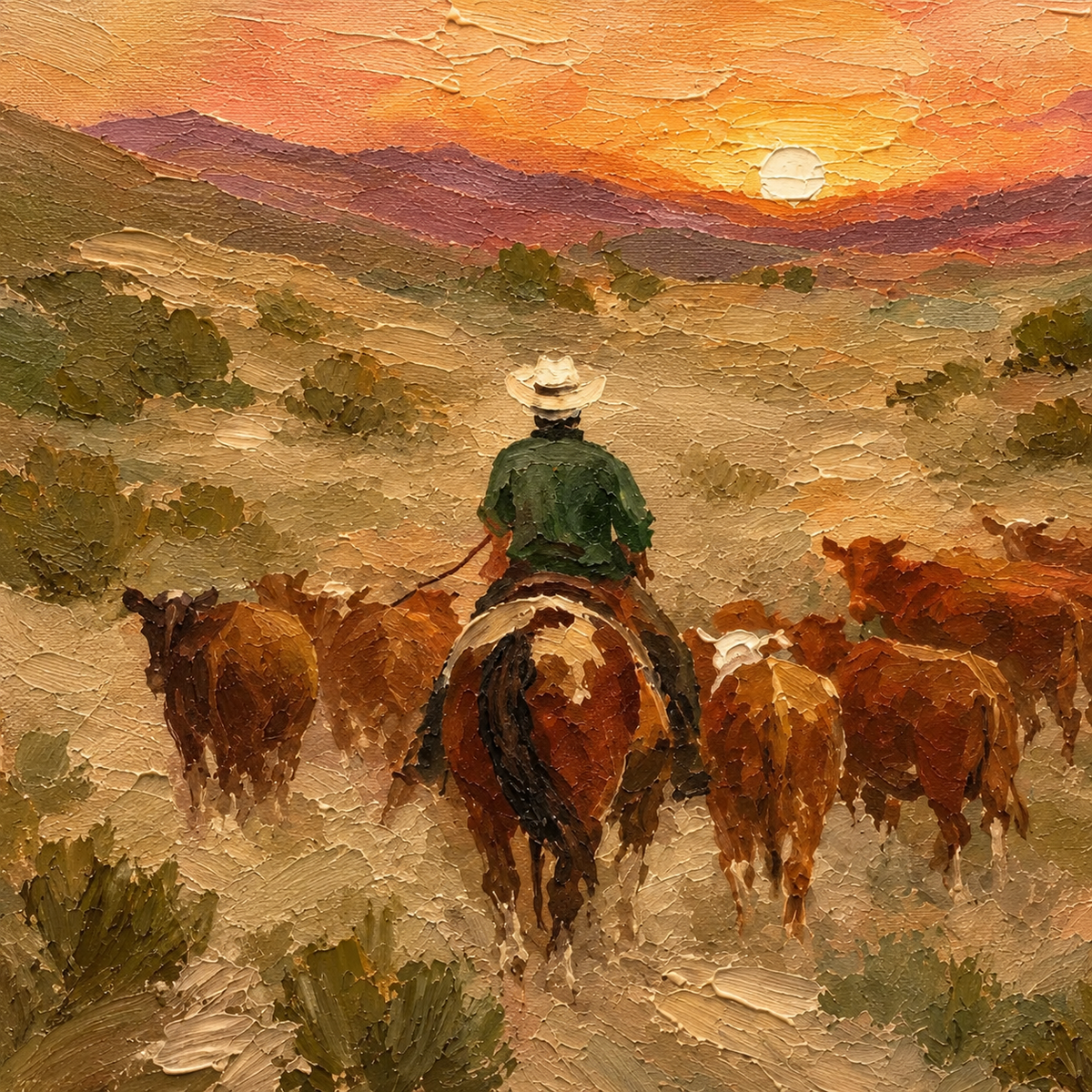 ARBYNART Vintage Americana Art | The Dusty Path of Golden Hour