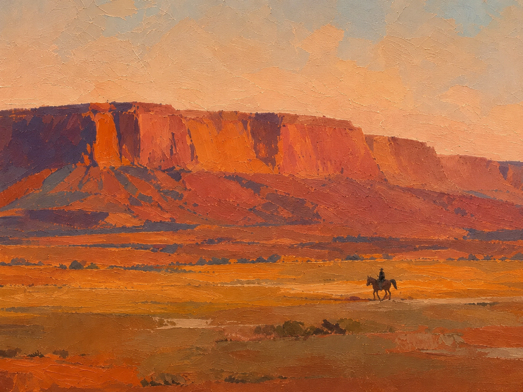 ARBYNART Vintage Americana Art | The Final Trail Beneath the Butte