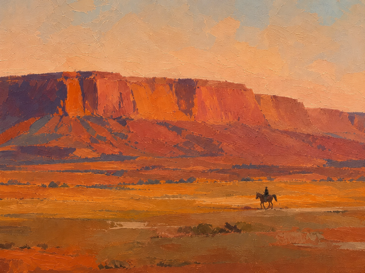 ARBYNART Vintage Americana Art | The Final Trail Beneath the Butte