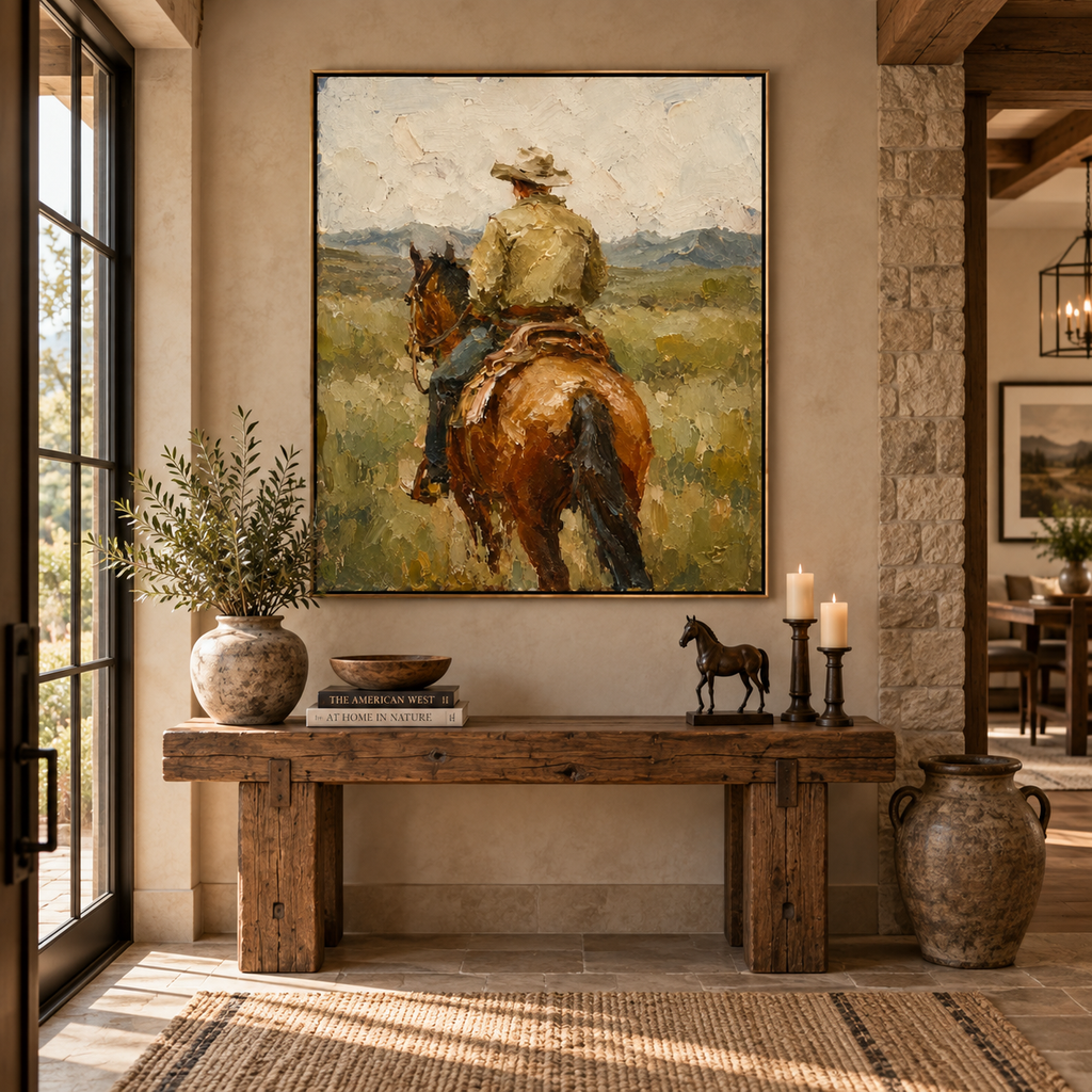 ARBYNART Vintage Americana Art | The Quiet Gaze Toward the Range