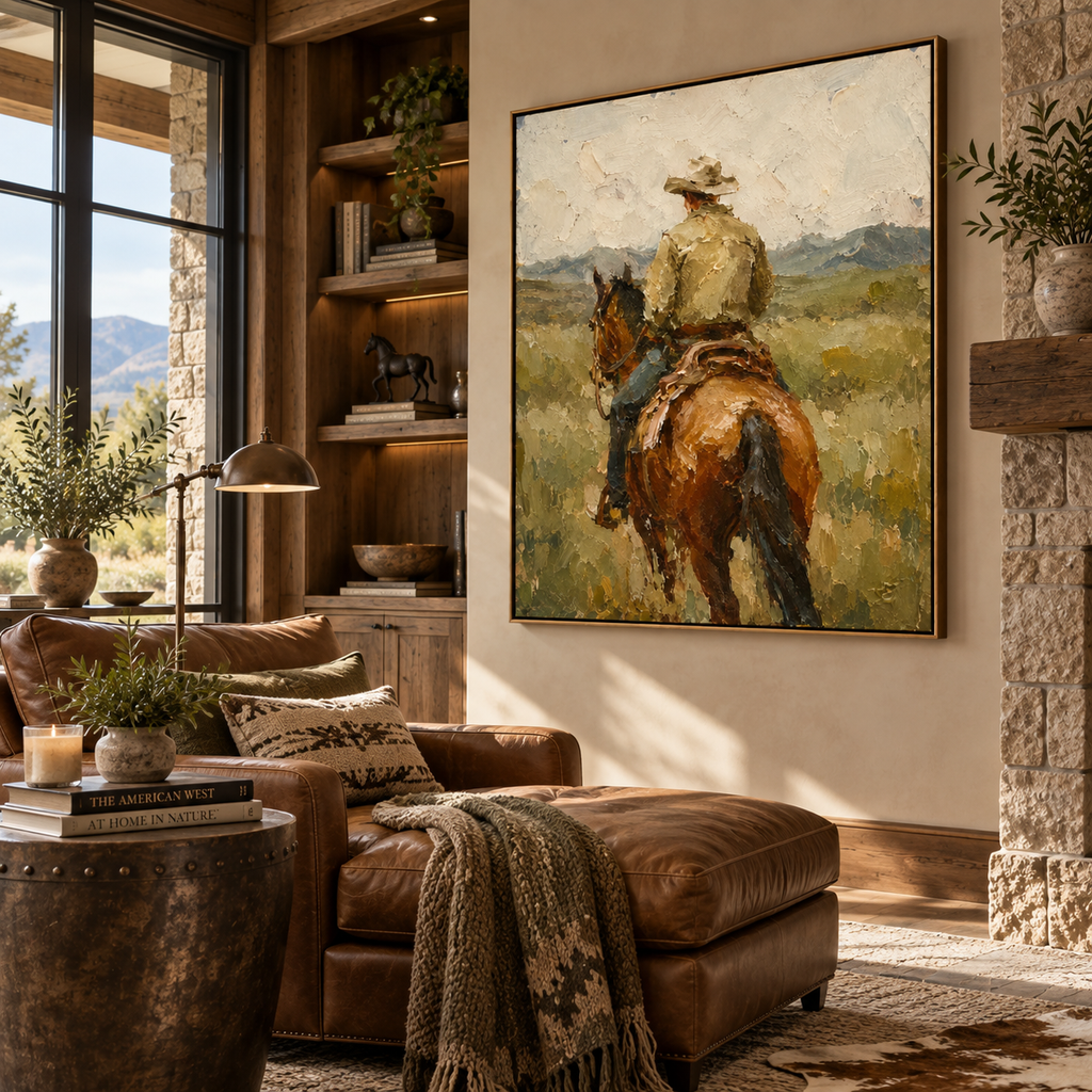 ARBYNART Vintage Americana Art | The Quiet Gaze Toward the Range