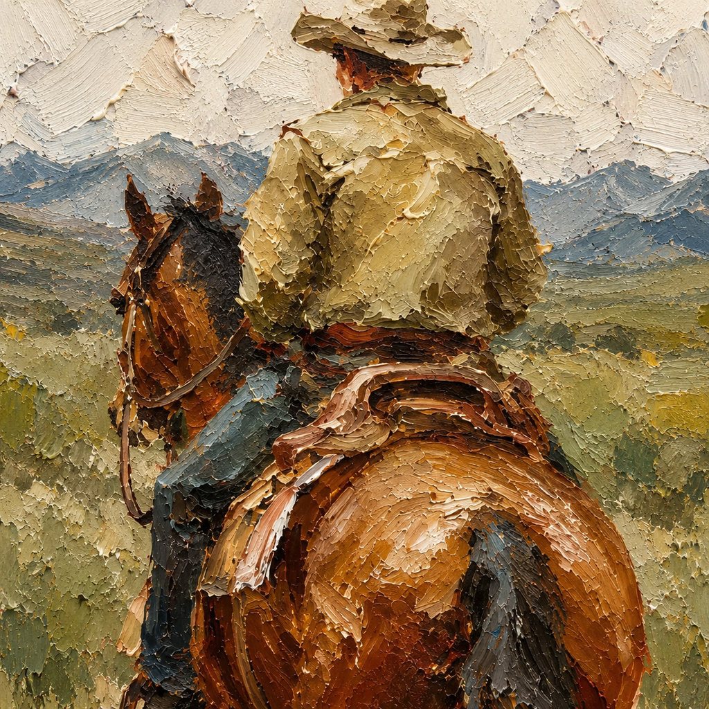 ARBYNART Vintage Americana Art | The Quiet Gaze Toward the Range