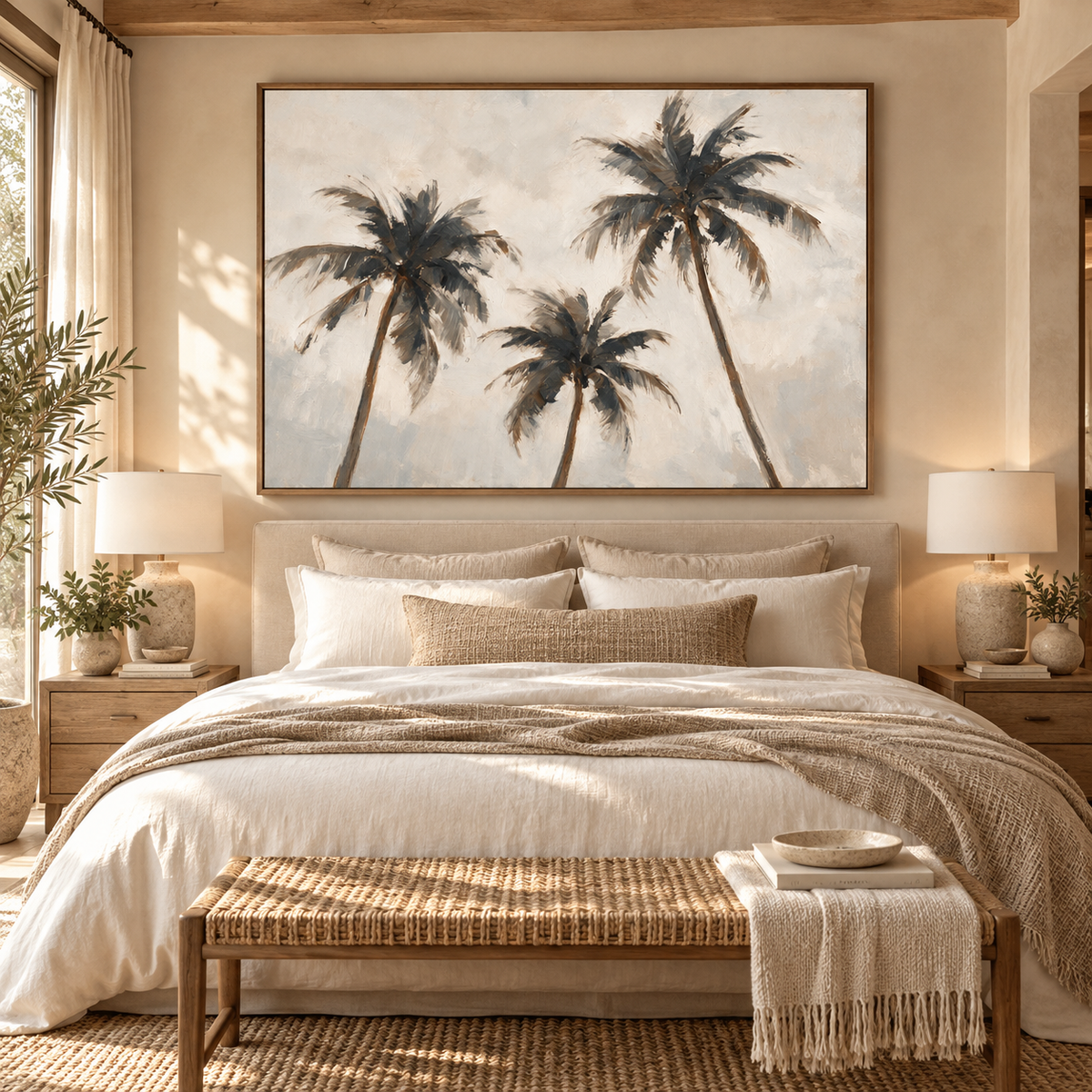 ARBYNART Impressionist Art | Three Palms in Coastal Haze