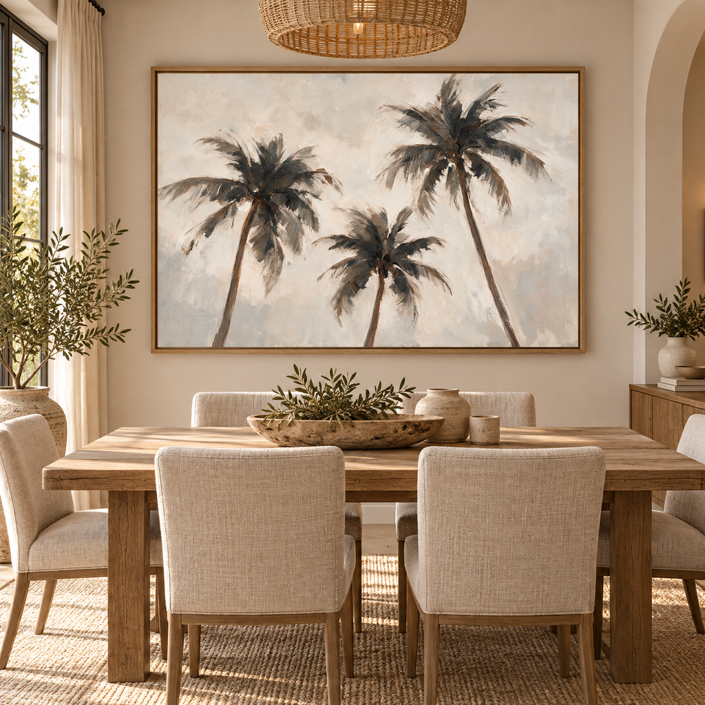 ARBYNART Impressionist Art | Three Palms in Coastal Haze