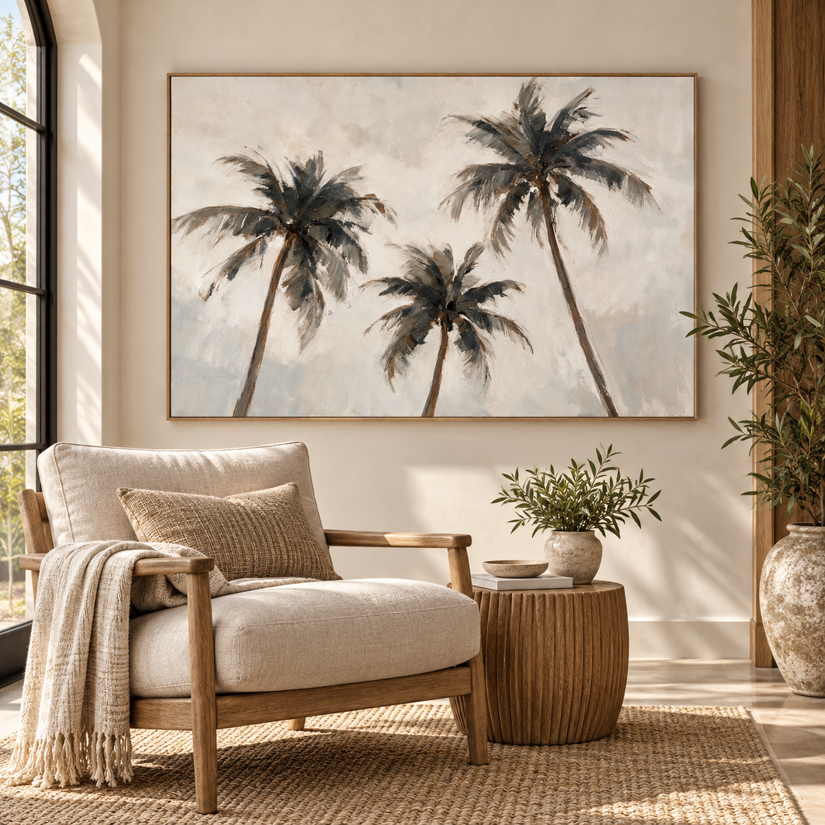 ARBYNART Impressionist Art | Three Palms in Coastal Haze