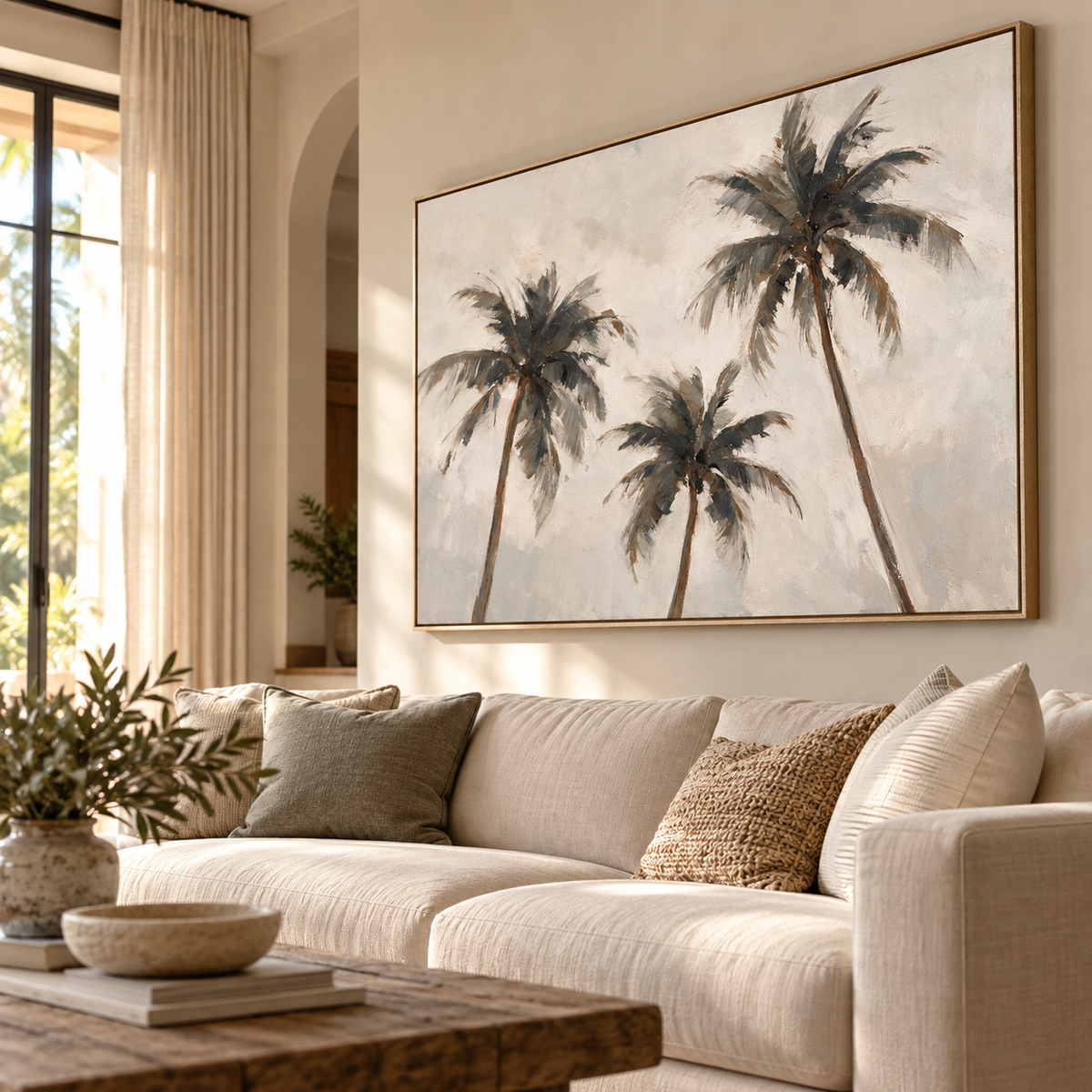 ARBYNART Impressionist Art | Three Palms in Coastal Haze