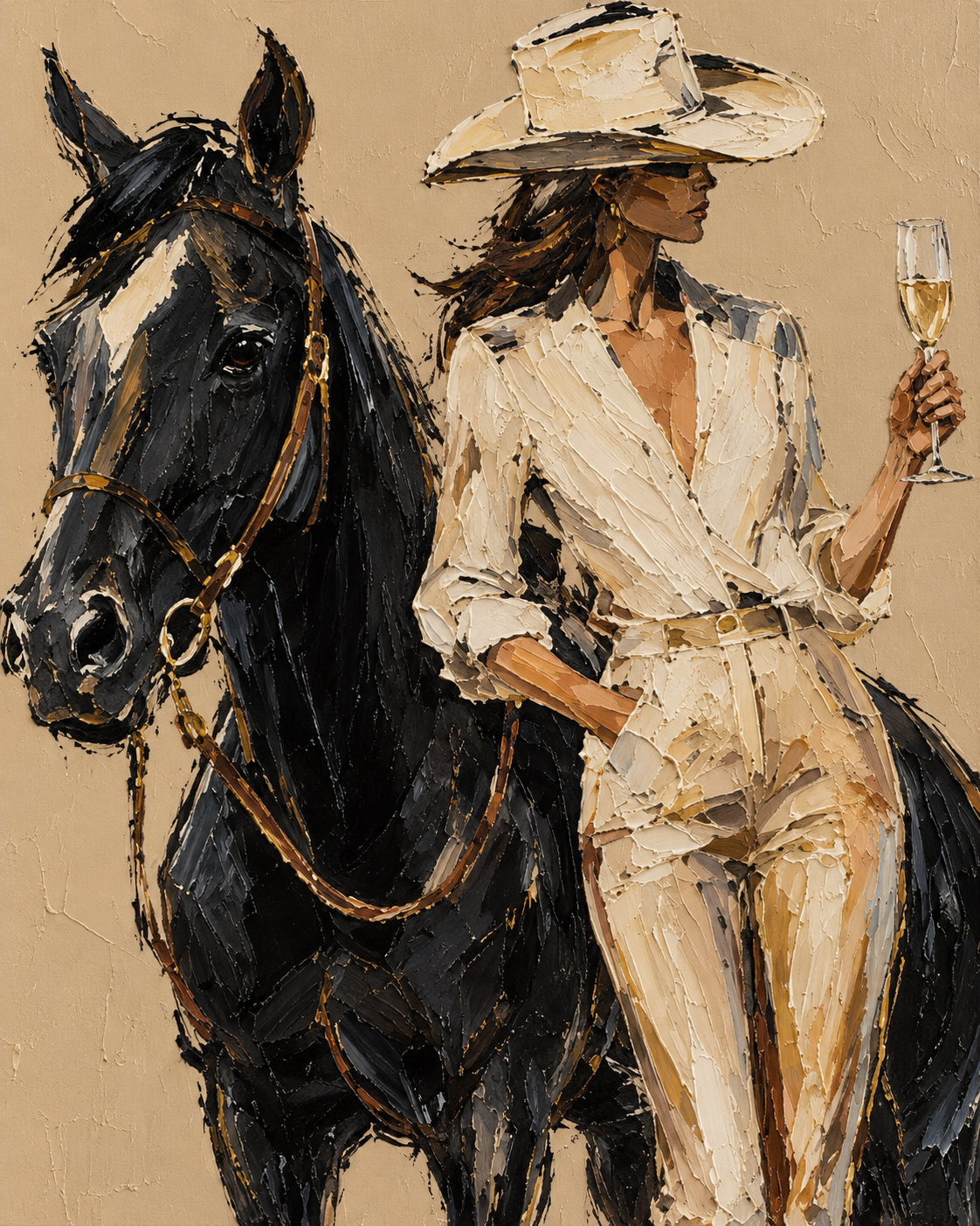 ARBYNART Vintage Americana Art | Toast with the Dark Stallion