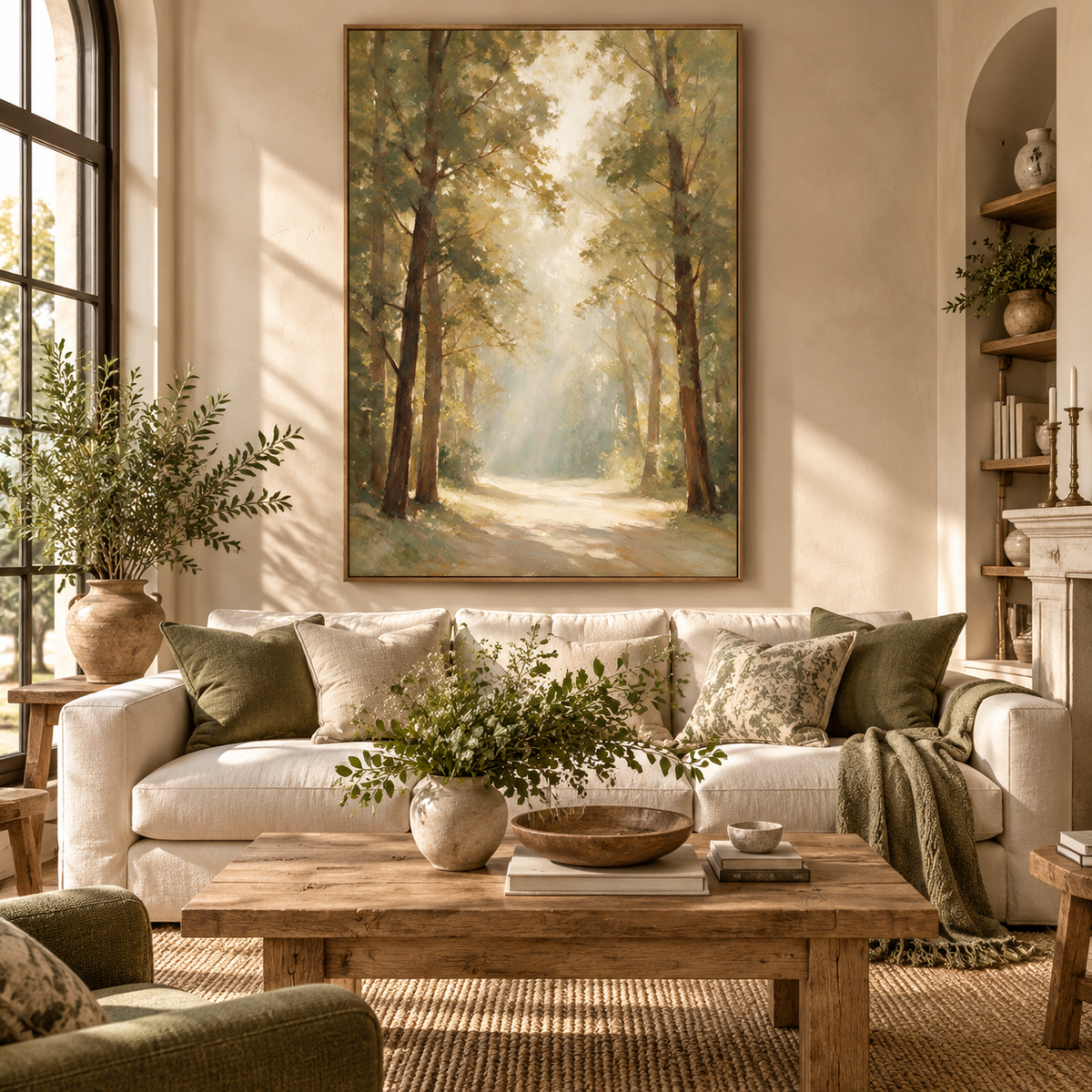ARBYNART Impressionist Art | Tree Rows along a Sunlit Road