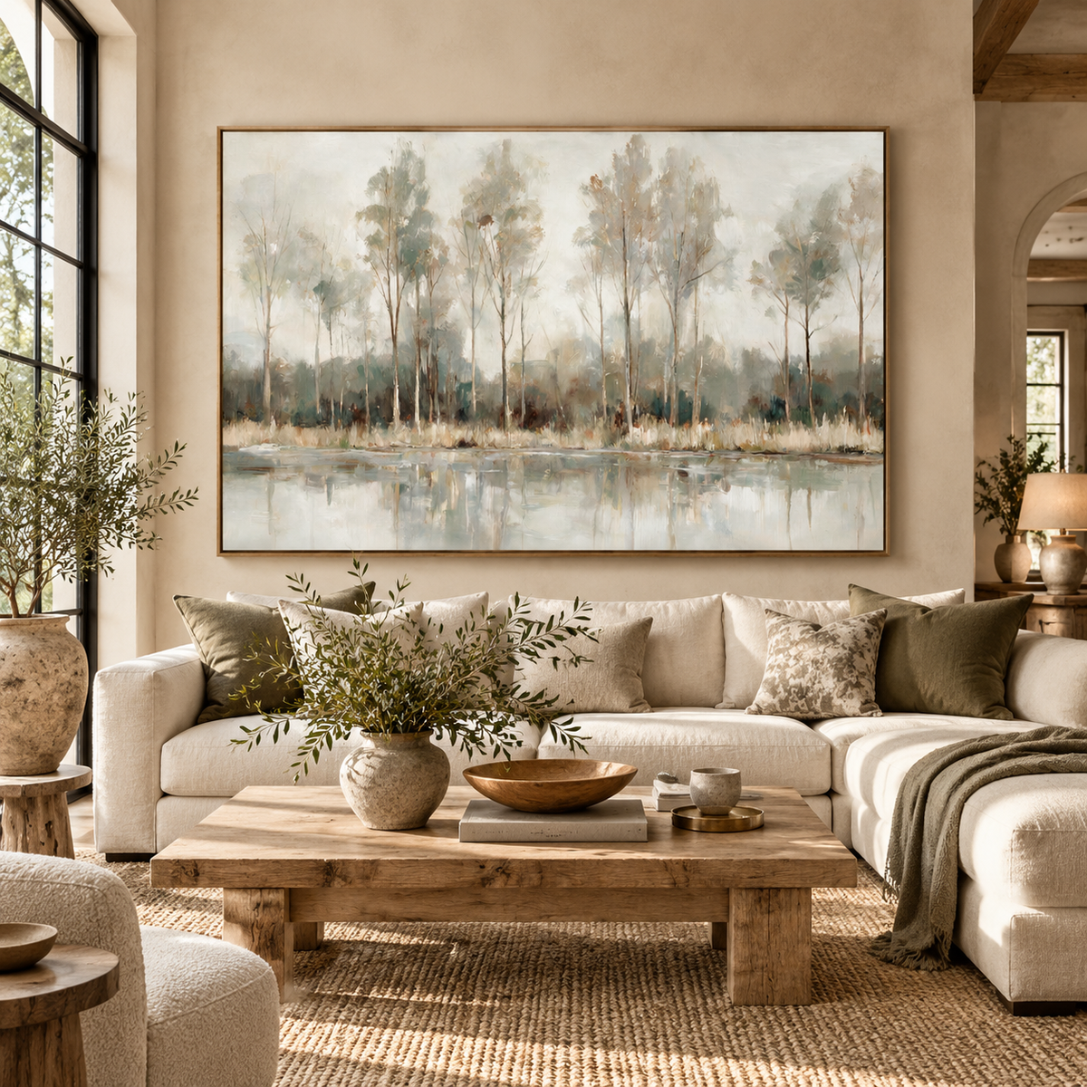 ARBYNART Impressionist Art | Trees Reflected in Still Water