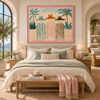ARBYNART Vintage Americana Art | Trio Standing by the Palms