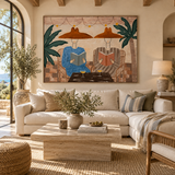 ARBYNART Vintage Americana Art | Tropical Reading Duo