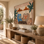 ARBYNART Vintage Americana Art | Tropical Reading Duo