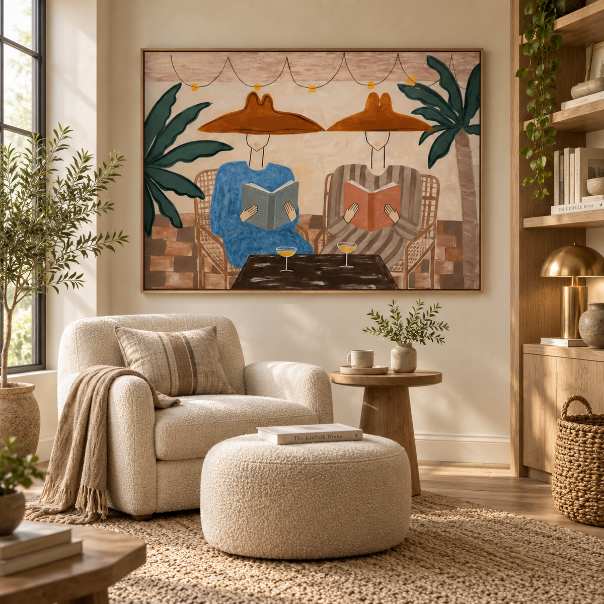 ARBYNART Vintage Americana Art | Tropical Reading Duo