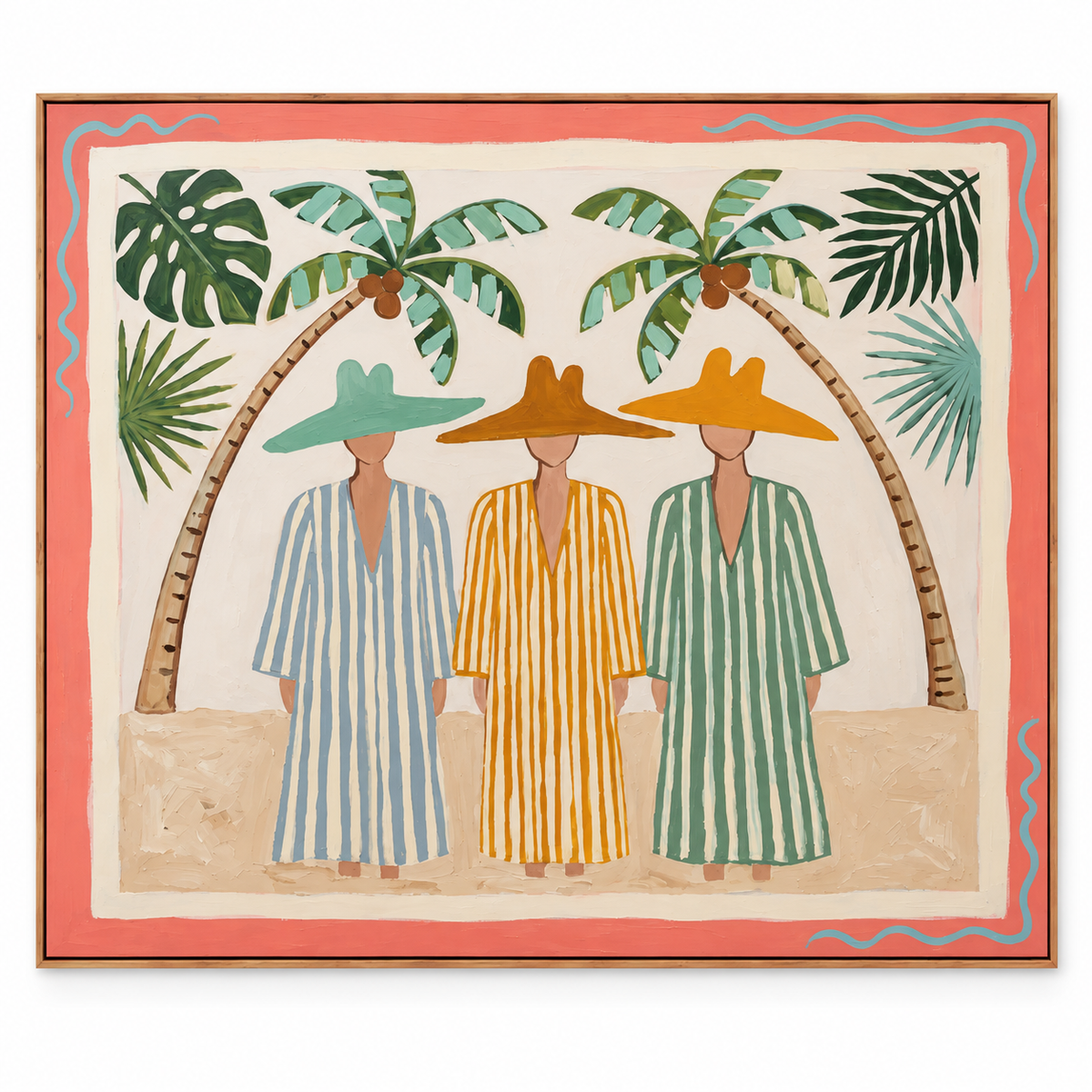 ARBYNART Vintage Americana Art | Tropical Trio Under Palms