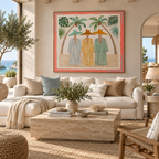 ARBYNART Vintage Americana Art | Tropical Trio Under Palms