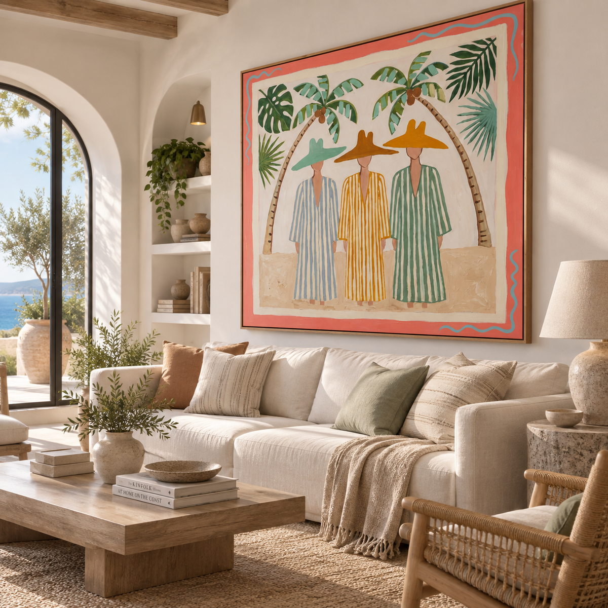 ARBYNART Vintage Americana Art | Tropical Trio Under Palms
