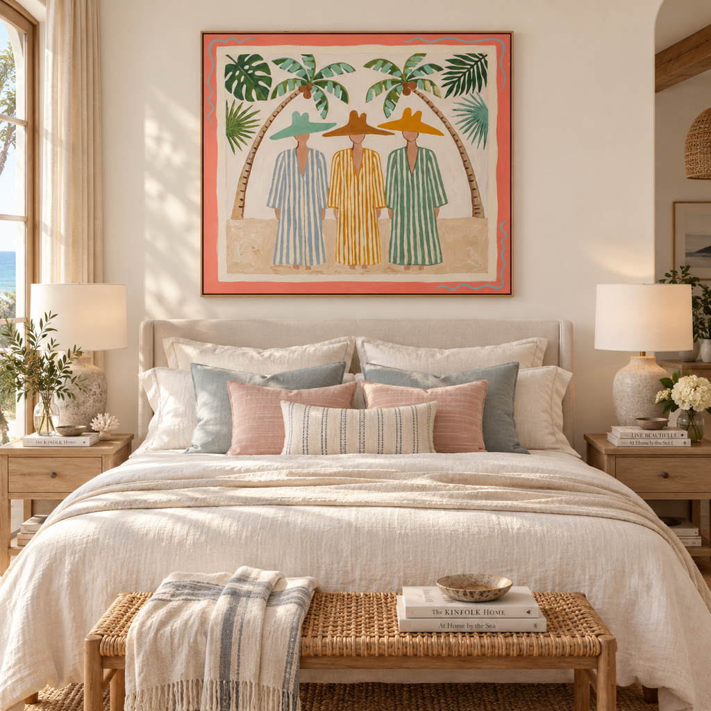 ARBYNART Vintage Americana Art | Tropical Trio Under Palms