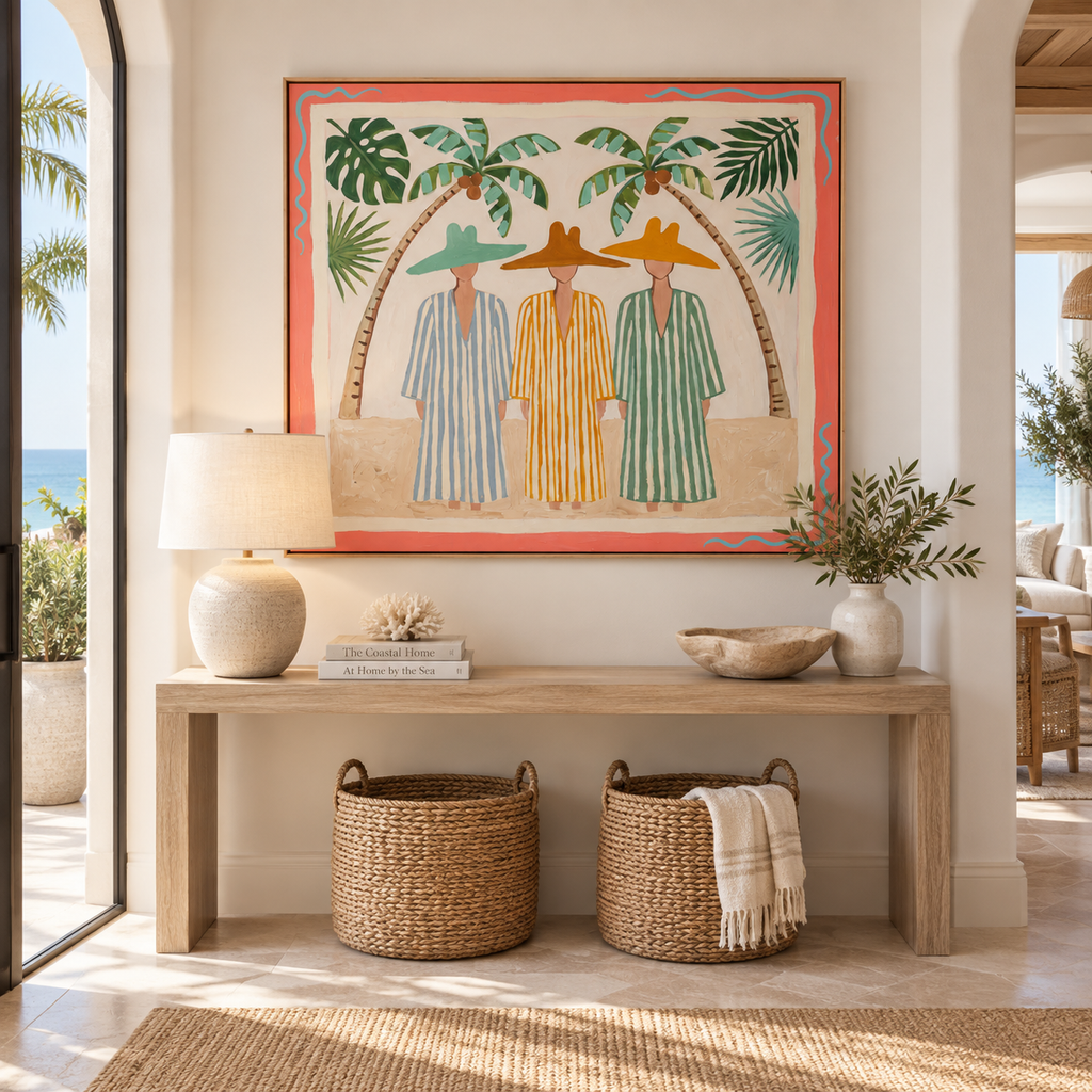ARBYNART Vintage Americana Art | Tropical Trio Under Palms