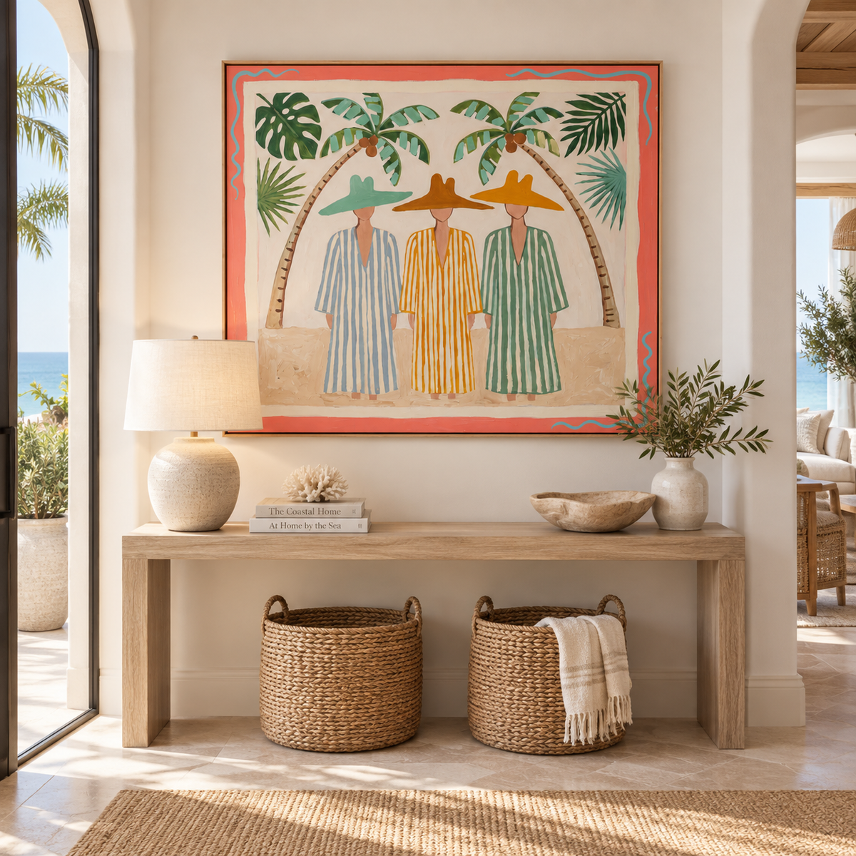 ARBYNART Vintage Americana Art | Tropical Trio Under Palms