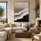 ARBYNART Abstract Art | Twilight Waves on Obsidian Sands