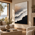 ARBYNART Abstract Art | Twilight Waves on Obsidian Sands