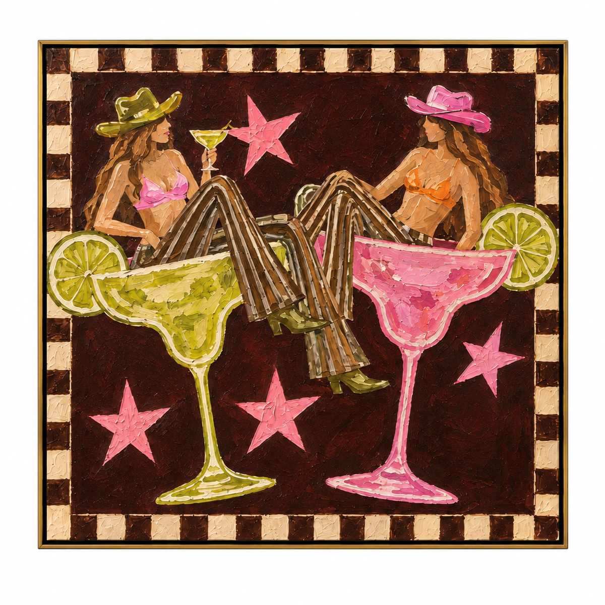 ARBYNART POP Art | Twin Cowgirls on the Rocks