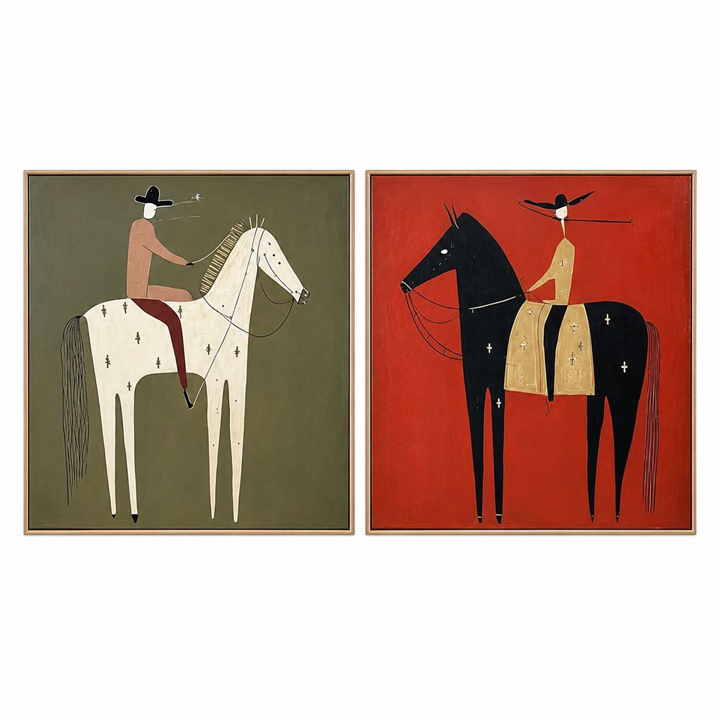 ARBYNART Vintage Americana Art | Twin Riders
