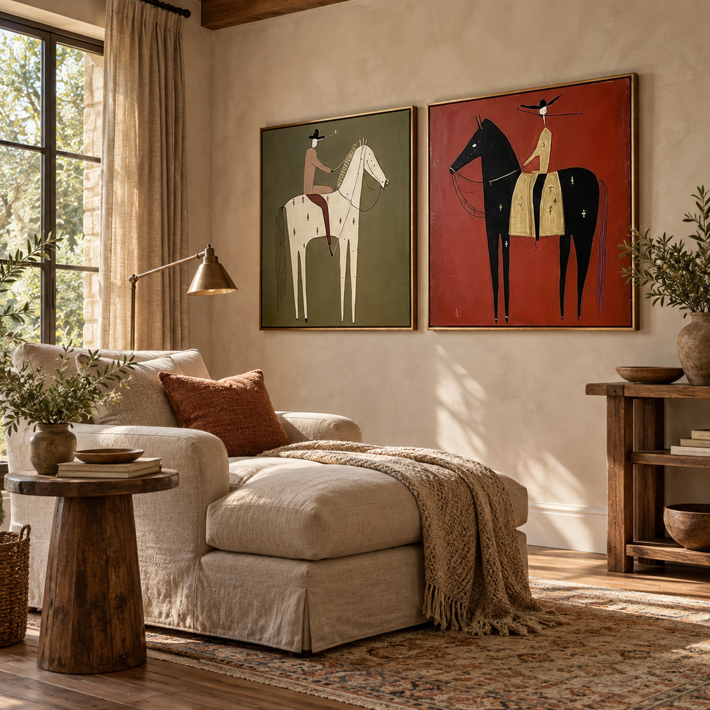 ARBYNART Vintage Americana Art | Twin Riders