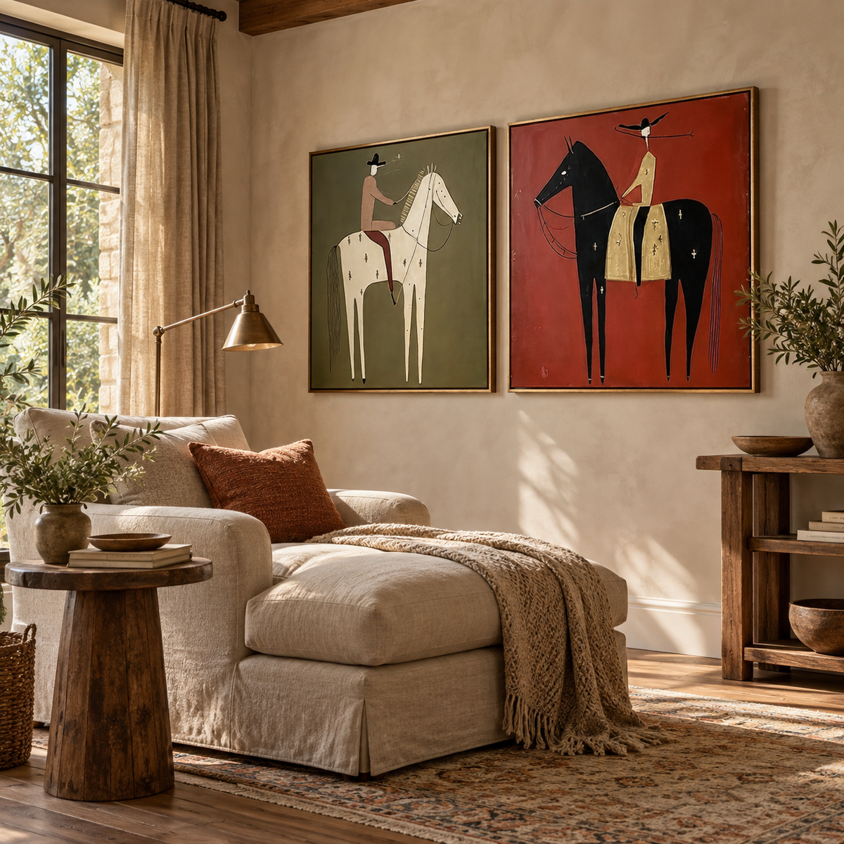 ARBYNART Vintage Americana Art | Twin Riders