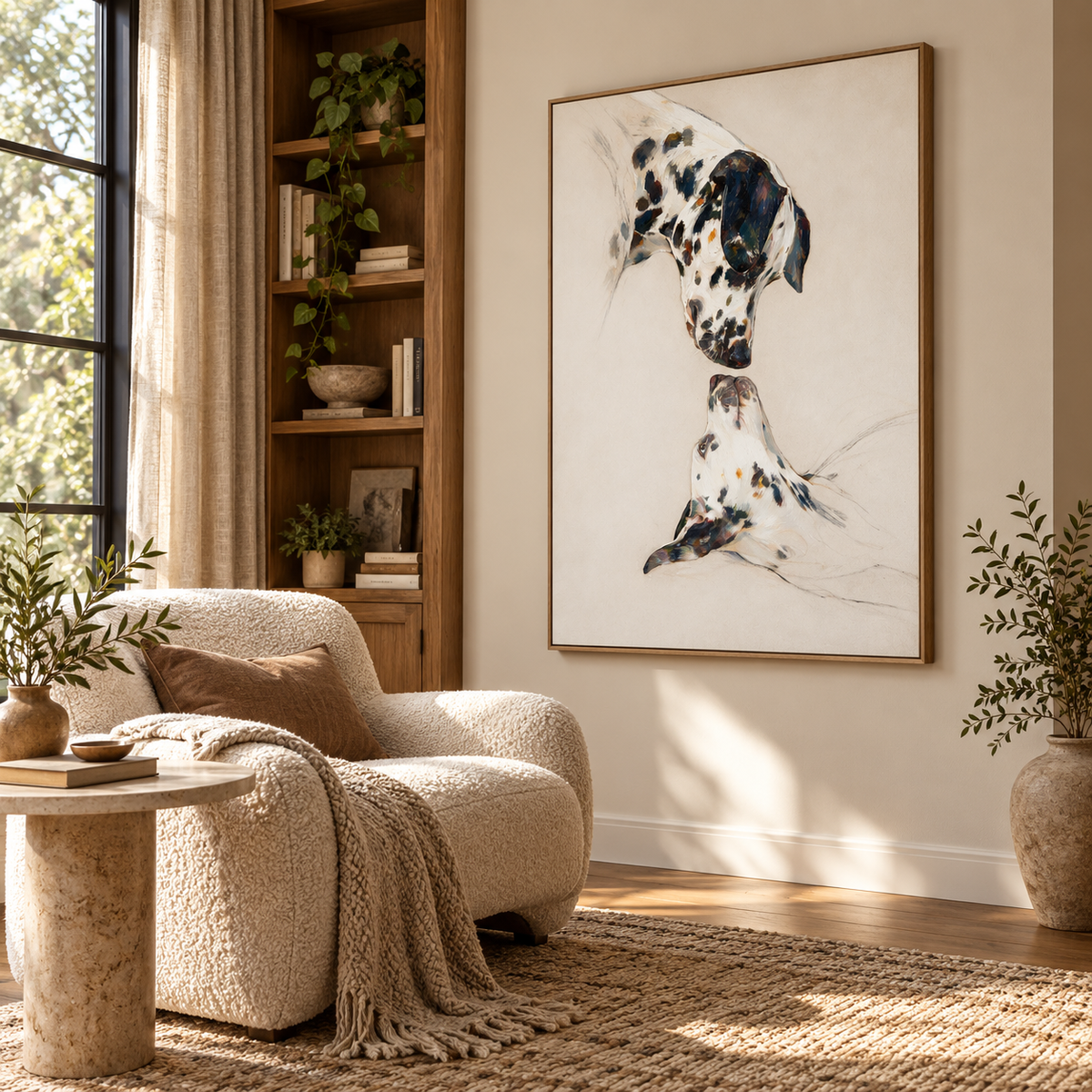 ARBYNART Impressionist Art | Two Dalmatians Facing Each Other