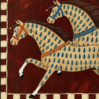 ARBYNART Vintage Americana Art | Two Painted Steeds