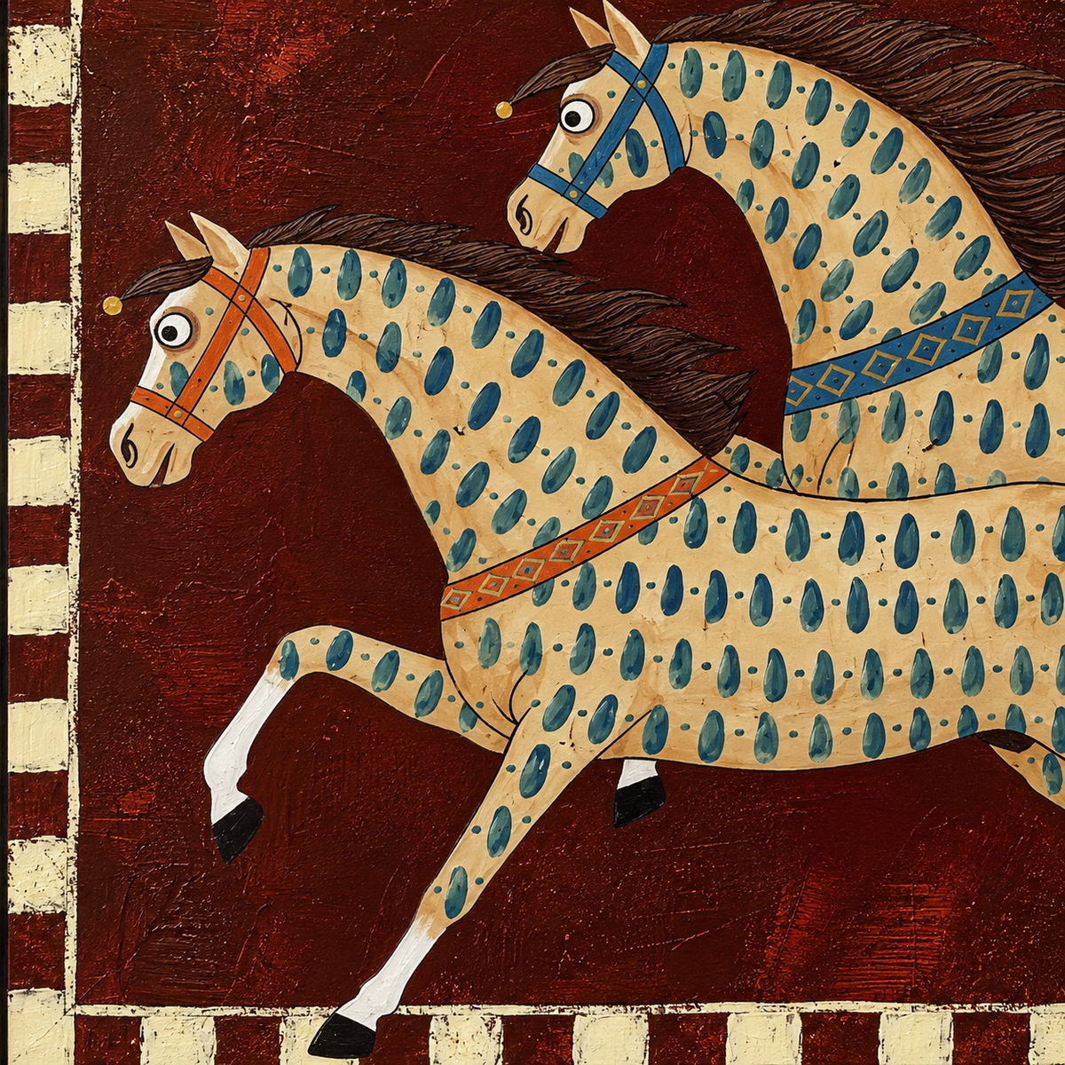 ARBYNART Vintage Americana Art | Two Painted Steeds