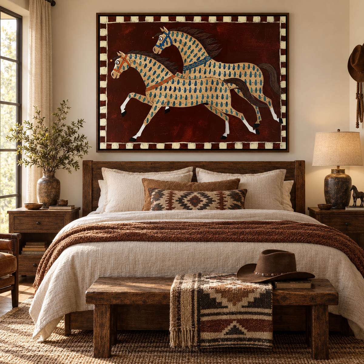 ARBYNART Vintage Americana Art | Two Painted Steeds