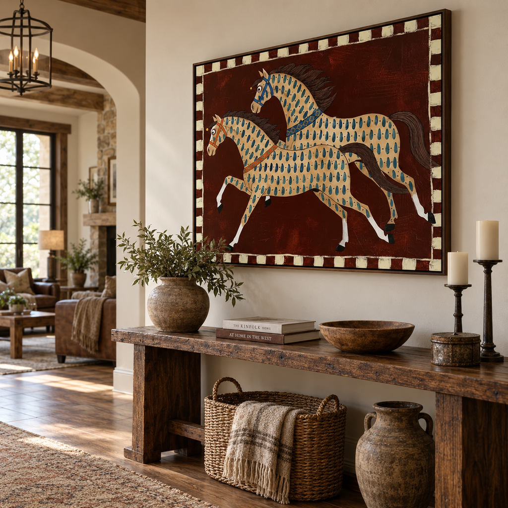 ARBYNART Vintage Americana Art | Two Painted Steeds