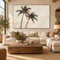 ARBYNART Impressionist Art | Two Palm Trees on Pale Ground