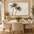 ARBYNART Impressionist Art | Two Palm Trees on Pale Ground