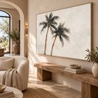 ARBYNART Impressionist Art | Two Palm Trees on Pale Ground