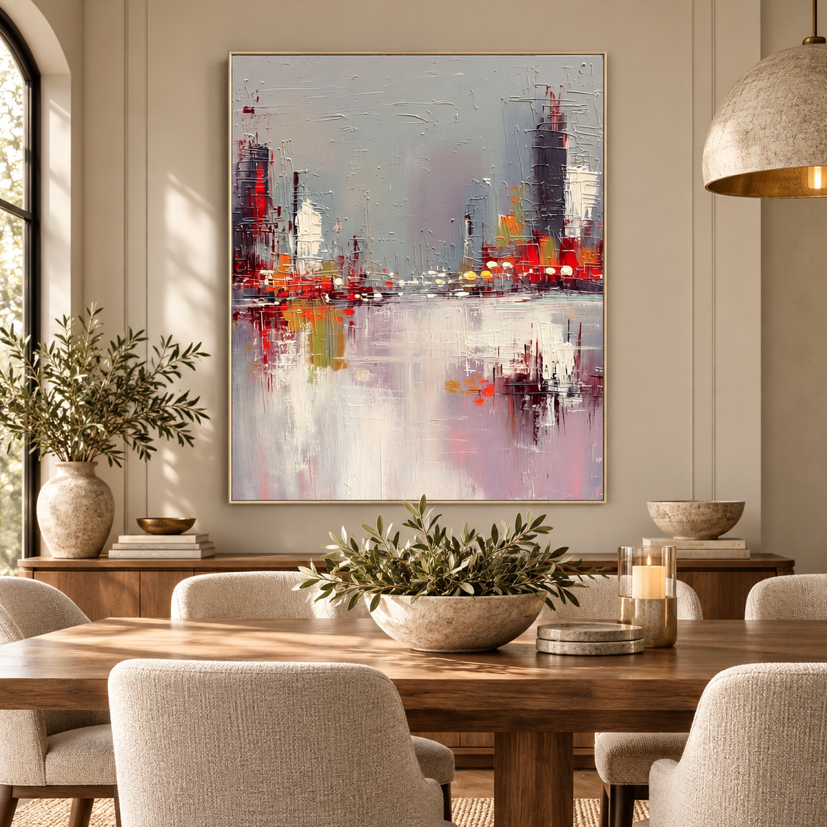 ARBYNART 3D Textured Art | Urban Harbor Reflections