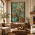 ARBYNART Wabi-Sabi Art | Verdigris Branch Poem
