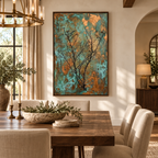ARBYNART Wabi-Sabi Art | Verdigris Branch Poem