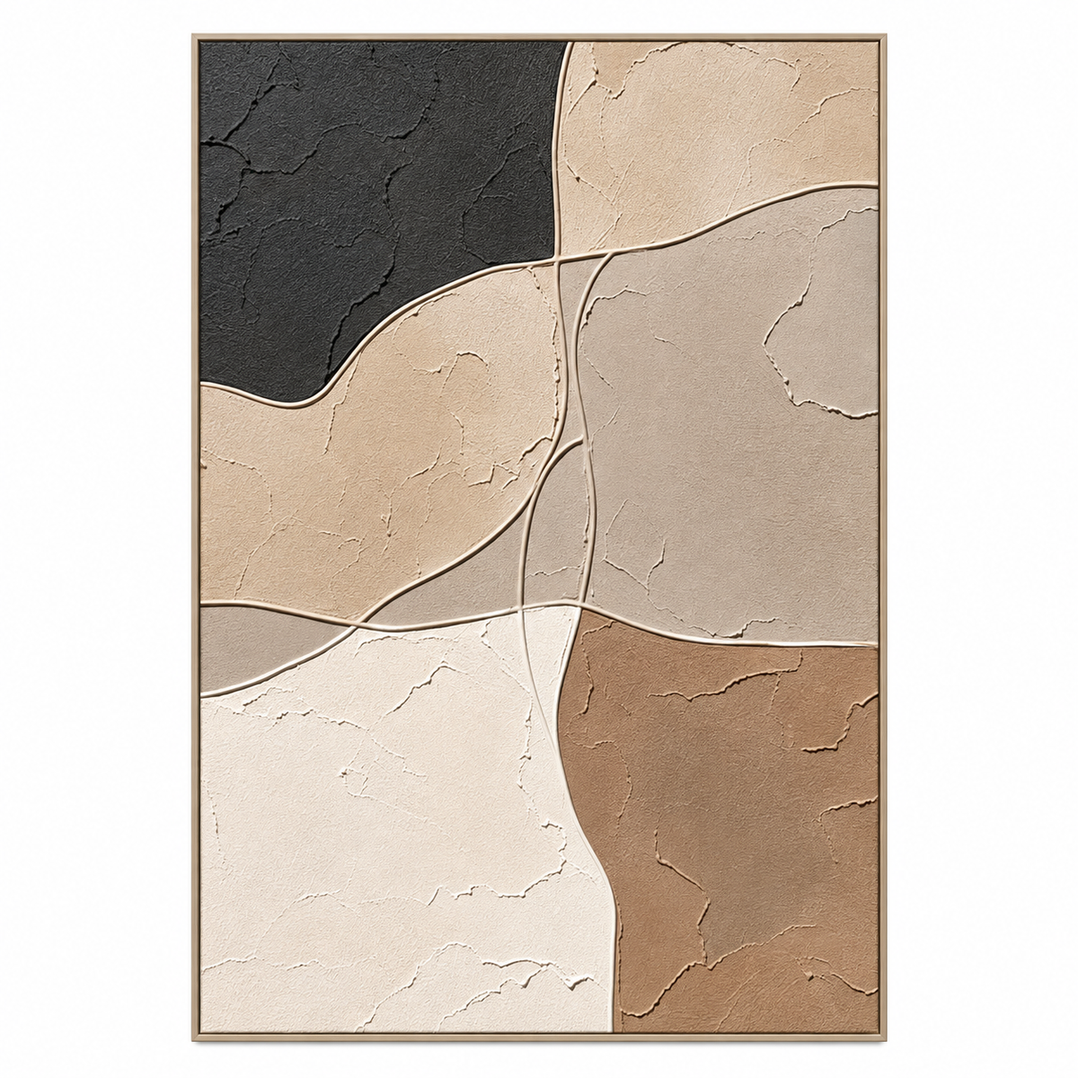 ARBYNART 3D Textured Art | Warm Curve Blocks