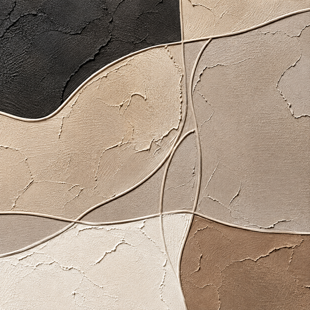 ARBYNART 3D Textured Art | Warm Curve Blocks